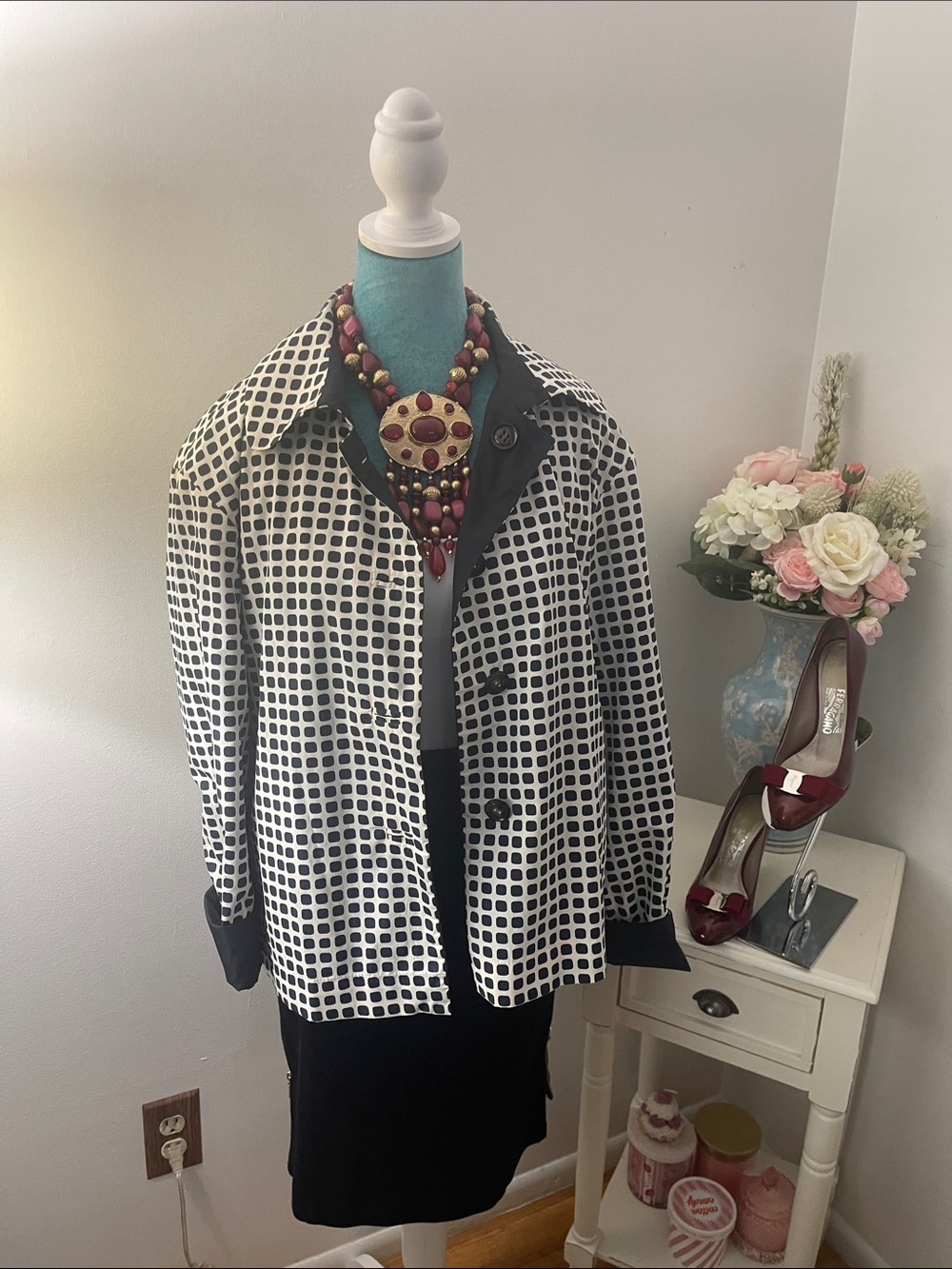 Weekend Max Mara Black & White Geometric Women's Jacket